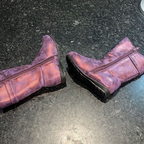 Floral Embellished Purple Boots - Picture 3 of 6